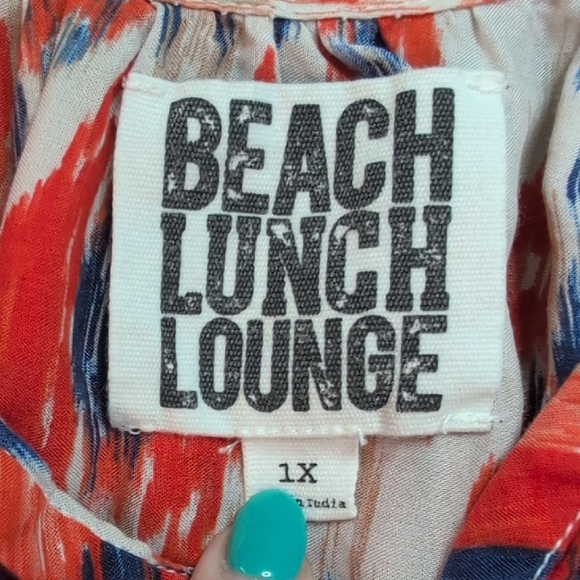 Beachlunchlounge Relaxed Orange and Blue Tunic - Picture 8 of 8